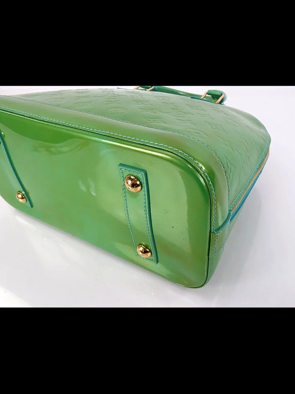 Louis Vuitton Green Patent Vernis Alma Handbag
